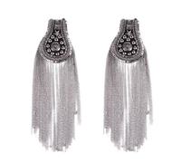 Spilla Spalline Frange 2 Pezzi Lega Decorativa per Abiti | Spilla di Sicurezza, Finitura Semplice in Argento, Uso per Coordinare Costume e Giacca