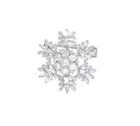 Spilla, spille for donna, abbigliamento multiuso, cardigan, scollo a V, chiusura di vestiti, spille, fibbie for sciarpe di seta, zircone, piccole spille a forma di fiocco di neve(Silver white zirconiu