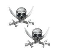Spilla Statemetn a forma di teschio di Halloween, 2 pezzi | Spilla vintage fantasma ossa, spade incrociate, gioiello punk scheletro, spilla da bavero, accessorio da donna