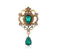 Spilla stile palazzo barocco ciondolo in vetro vestito accessorio europeo e americano pendente di vetro petto fiore pin, Pietra Vetro Pietra Smalto Vetro, Zirconia cubica Agata Ossidiana