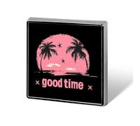 Spilla Summer Good Time Square, distintivo in metallo, spilla da bavero per giacca, cappello, borsa, accessori decorativi
