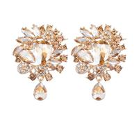 Spilla Superfindings A Forma di Fiore con Strass, Grande Elegante da Sposa, Vintage con Diamanti Dorati per Accessori da Festa di Nozze, 77x5.3cm