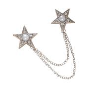 Spilla tradizionale britannica con motivo a stella metallica, accessorio per donne e uomini, per feste e matrimoni, spilla a forma di stella alla moda britannica, One Size, come descritto