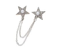 Spilla tradizionale britannica con motivo a stella metallica, accessorio per donne e uomini, per feste, matrimoni, occasioni speciali a forma di stella, One Size, come descritto