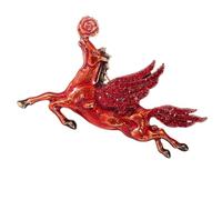 Spilla tradizionale cinese a forma di cavallo, in lega, per pelli sensibili, guardaroba, accessorio, One Size, come descritto