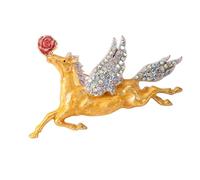 Spilla tradizionale cinese a forma di cavallo, in lega, per pelli sensibili, guardaroba, accessorio, One Size, come descritto