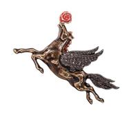 Spilla tradizionale cinese a forma di cavallo, in lega, per pelli sensibili, guardaroba, accessorio, One Size, come descritto