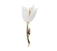 Spilla Tulip Bianca Elegante in Lega per Celebrazione e Prom
