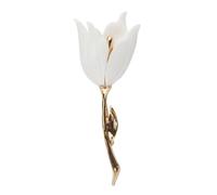 Spilla Tulip Bianca in Lega per Cerimonia e Festa, Elegante