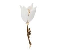 Spilla Tulip Bianca in Lega, Spilla Elegante da Cerimonia