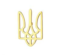 Spilla ucraina della pace in lega di alluminio, con ritaglio in acciaio inossidabile e design ispirato al tridente, gioiello con simbolo della pace nel mondo, ornamento patriottico per uomini e donne