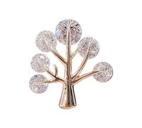 Spilla unica a forma di albero della vita con zircone di cristallo, accessori per abbigliamento, accessori per vari abiti, spilla a forma di albero in lega