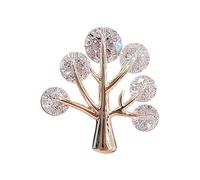 Spilla unica a forma di albero della vita con zircone di cristallo, accessori per abbigliamento, gioielli per vari abiti, gioielli alla moda