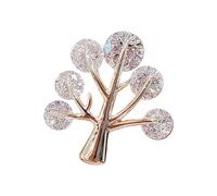 Spilla unica a forma di albero della vita, con zirconi, accessorio per abbigliamento e gioielli, accessorio per vari abiti