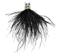 Spilla unica a forma di gufo con piume, in lega, gioiello per il freddo, cappotto, sciarpa o maglione, spilla a forma di gufo, One Size, come descritto