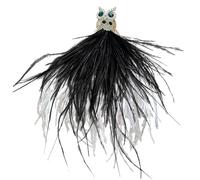 Spilla unica a forma di gufo in lega, gioiello per il freddo, cappotto, sciarpa o maglione, elegante spilla a forma di piuma, One Size, come descritto