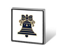 Spilla unisex a forma di campana della libertà, con segno patriottico, quadrato, leggero, gioiello per abbigliamento, scialle, cappello