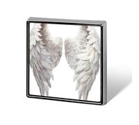 Spilla unisex con ali d'angelo bianche, quadrata, leggera, per abbigliamento, scialle e cappello