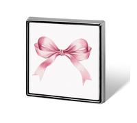 Spilla unisex con fiocco rosa pastello ad acquerello e spille quadrate leggere da bavero distintivo gioielli per abbigliamento scialle cappello