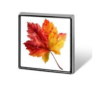 Spilla unisex con foglia autunnale gialla e spille quadrate leggere da bavero gioielli per abbigliamento scialle cappello