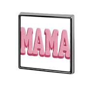 Spilla unisex con scritta "MAMA Dolce Rosa" e spille quadrate leggere da bavero, gioielli per abbigliamento, scialle, cappello