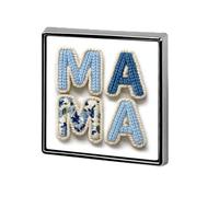 Spilla unisex con scritta "Mama Stitches" e spille quadrate leggere da bavero, gioielli per abbigliamento, scialle, cappello