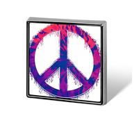 Spilla unisex con simbolo della pace viola, spilla quadrata leggera, gioiello per abbigliamento, scialle, cappello