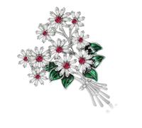 Spilla unisex in lega leggera con margherite con strass accento spilla unisex accessori per feste casual spilla unisex, One Size, come descritto