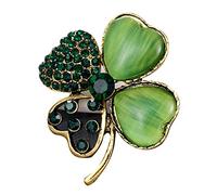 Spilla verde a quattro foglie portafortuna, spilla a forma di trifoglio, per zaino, decorazioni per gioielli, San Patrizio, accessori per il giorno di San Patrizio, accessori per feste per le donne