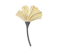 Spilla versatile a forma di foglie di ginkgo, semplice ed elegante, in lega di alta qualità, rivestita con olio per una maggiore durata, ottima per regalare una spilla minimalista