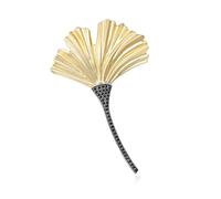 Spilla versatile a forma di foglie di ginkgos, semplice ed elegante, in lega di alta qualità, rivestita con olio per una maggiore durata, ottima come idea regalo, spilla multiuso