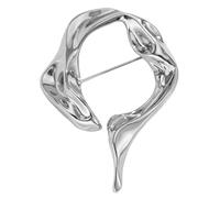 Spilla versatile in lega oro o bianca K con design cavo, perfetta per elevare l'aspetto quotidiano e serale in lega, Misura unica, come descritto