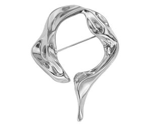 Spilla versatile in lega oro o bianca K con design cavo, perfetta per elevare l'aspetto quotidiano e serale in lega, Misura unica, come descritto