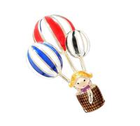 Spilla vibrante a forma di mongolfiera del fumetto con la ragazza di fascino della borsa alla moda fibbia accessorio gioielli alla moda regalo regalo vibrante lega di, One Size, come descritto