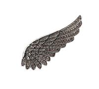 Spilla vintage a forma di ala di angelo con cristalli scintillanti elegante piuma spilla da bavero accessori per feste e ufficio spilla in lega