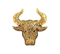 Spilla vintage a forma di animale del toro per donne e uomini unisex placcato oro spille di manzo incise spille con risvolto accessori per abito gioielli di Natale regalo per lui, Metallo