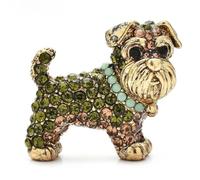 Spilla vintage a forma di cane Schnauzer per donne e uomini, bella spilla con strass, per feste, casual, idea regalo