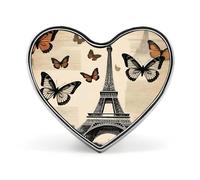 Spilla vintage a forma di cuore con Torre Eiffel di Parigi, elegante spilla a forma di cuore, divertente, personalizzata, alla moda, graziosa spilla a forma di cuore, per borse, giacche, vestiti