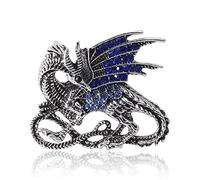 Spilla vintage a forma di drago con strass di cristallo, spilla a forma di animale medievale, clip per risvolto, sciarpe, maglioni, giacche, vestiti, vestiti, spille, gioielli punk, regali per donne,