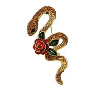 Spilla vintage a forma di serpente a forma di rosa, per donne e uomini, un'aggiunta perfetta a qualsiasi tipo di spilla in lega, One Size, come descritto