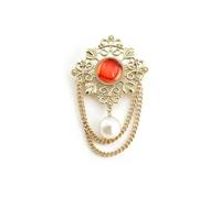 Spilla vintage barocca con perle per le donne retrò filigrana fiore nappa catena spille da bavero stile vittoriano spille antiche per feste, matrimoni, banchetti da ballo, costume da ballo, accessori