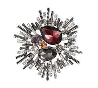 Spilla vintage barocco con strass da donna, elegante, multifunzionale, accessorio per gioielli, lega leggera, elegante spilla di cristallo, 5,4 cm, come descritto
