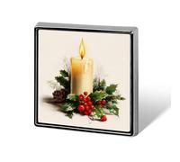 Spilla vintage con candela natalizia unisex, quadrata, leggera, gioiello per abbigliamento, scialle e cappello