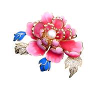 Spilla vintage con perle e strass, realizzata a mano, design floreale, accessorio per abiti alla moda da donna di ispirazione vintage, Misura unica, come descritto