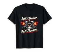 Spilla Vintage con Scritta Life Better at Full Throttle Biker Maglietta