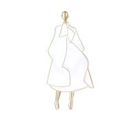 Spilla vintage con silhouette per donne e ragazze, modello smaltato colorato, spilla da bavero con finiture dorate, elegante accessorio per cappotto, vestito, cappello, gioiello alla moda per feste e