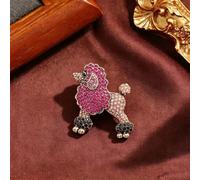 Spilla vintage con strass a forma di cane, graziosa spilla da bavero a forma di animale domestico, elegante e scintillante, accessorio per donne eleganti e quotidiane
