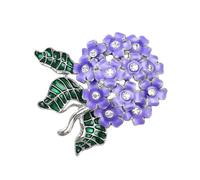 Spilla vintage con strass ortensia in lega smaltata con disegni floreali da donna per feste accessori regalo spilla a forma di fiore in lega, Misura unica, come descritto