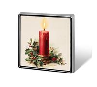 Spilla vintage rossa natalizia unisex con spilla quadrata leggera da bavero, gioielli per abbigliamento, scialle e cappello