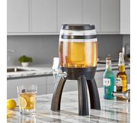 Spillatore Birra da Casa Torre per Bevande da 3 L, Torre Mimosa Luminosa, Dispenser per Bevande a Torre Sangria Stabile per Feste, Distributore di Liquori Trasparente con Cilindro per Ghiaccio(Black)